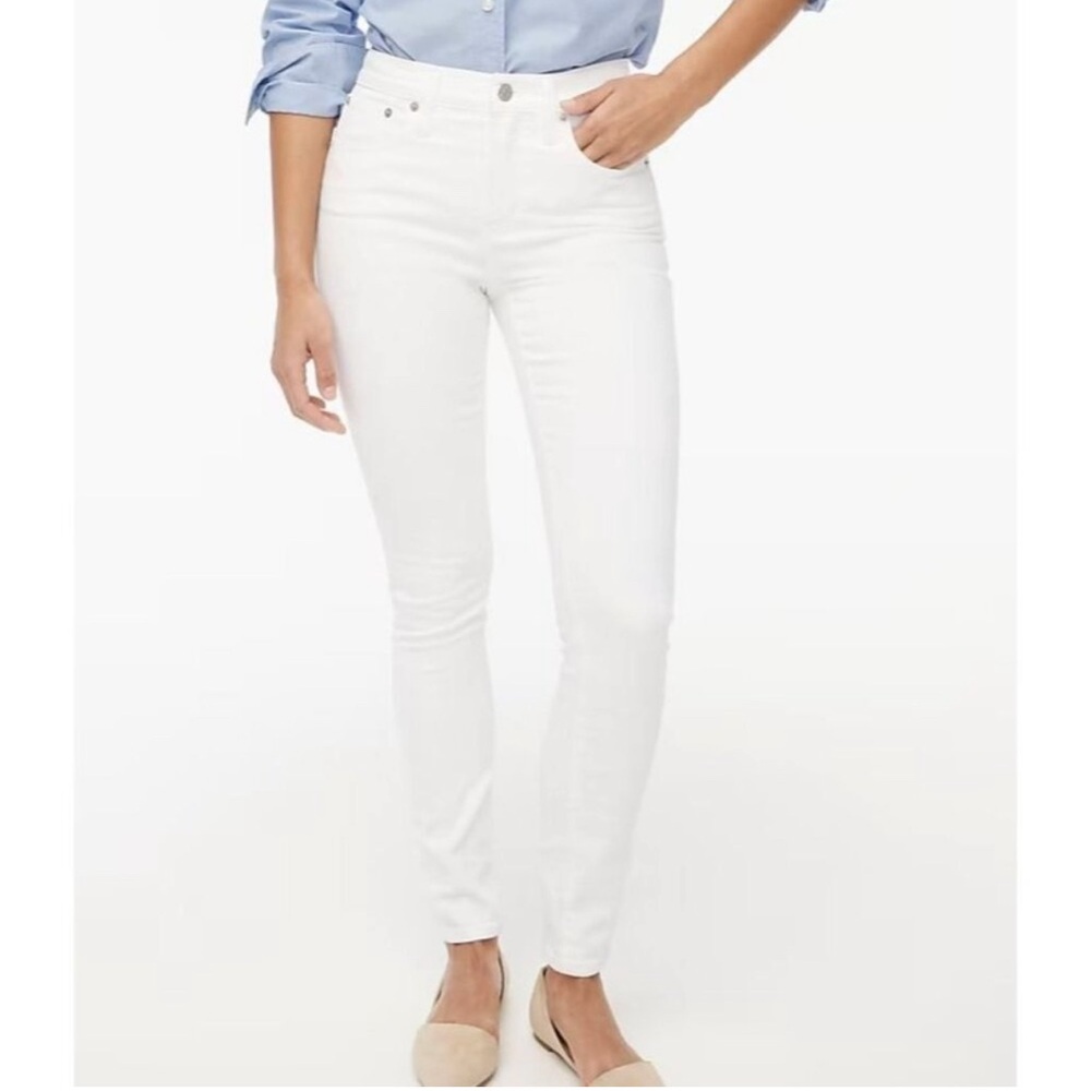J. Crew White Denim Mid Rise Skinny Jeans Womens Size 33